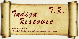 Tadija Ristović vizit kartica